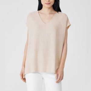 Eileen Fisher Beige V-Neck Knit tunic